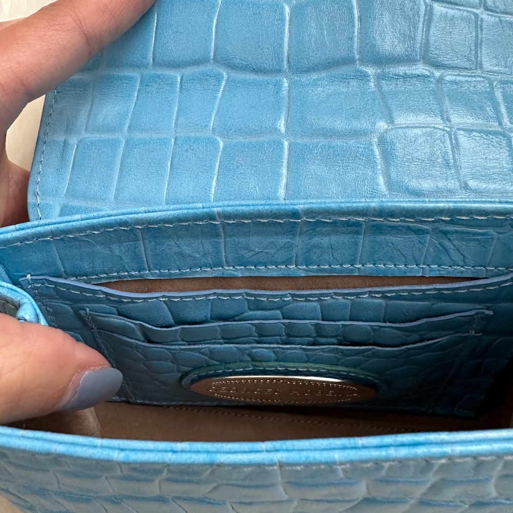 Blue Croc-Embossed Mini Bag - Picture 6 of 11